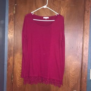 Maroon long sleeve shirt